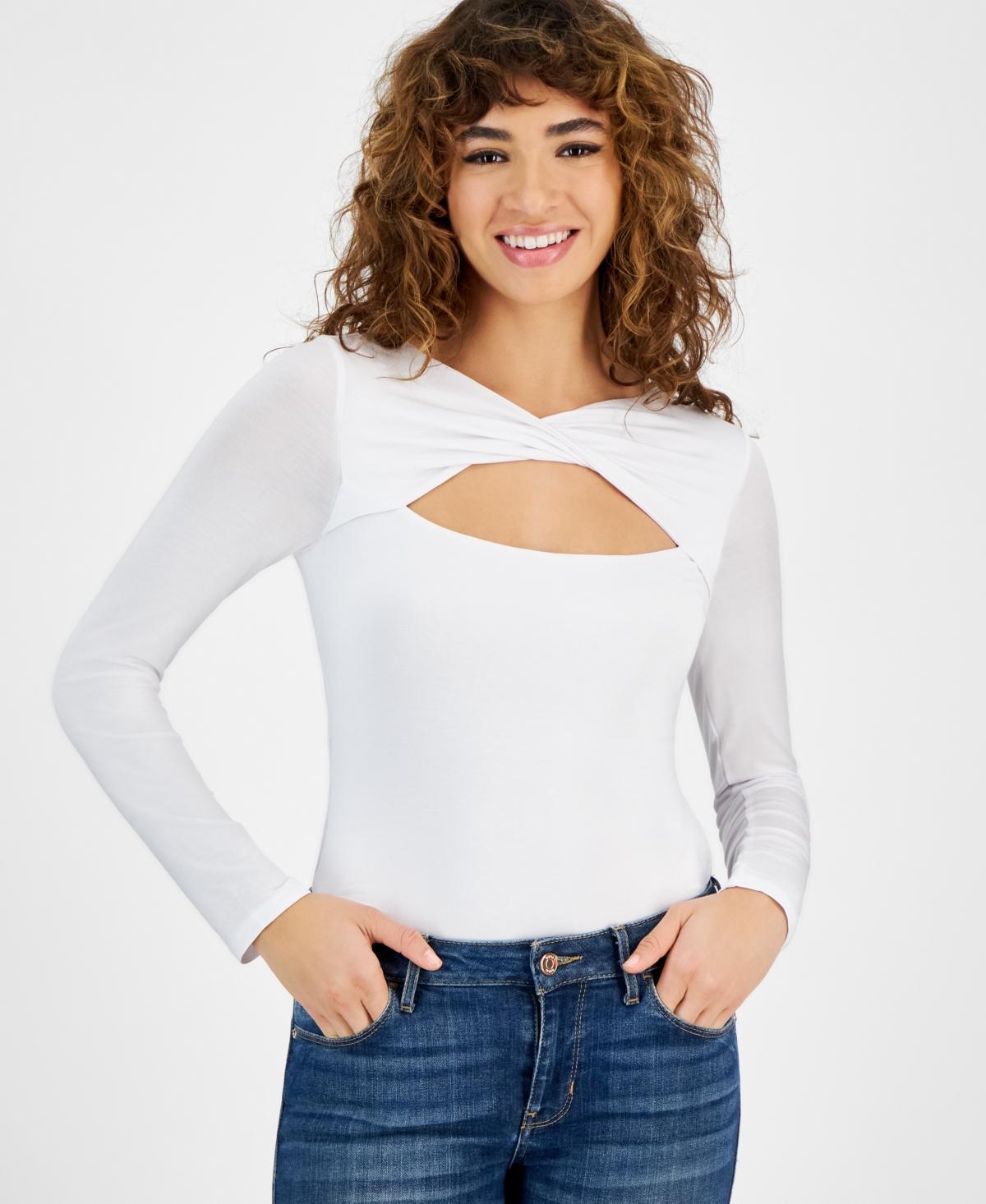 Guess Womens Mena Twist-Yoke Cutout Top Product Image