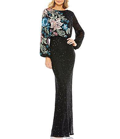 Womens Floral Emellished Gown Product Image