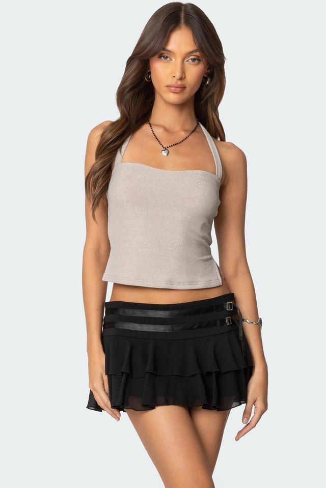 Steel Side Slit Halter Top Product Image