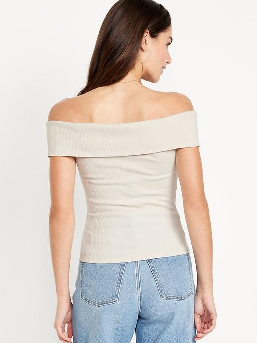 Off-Shoulder Ribbed Top Product Image