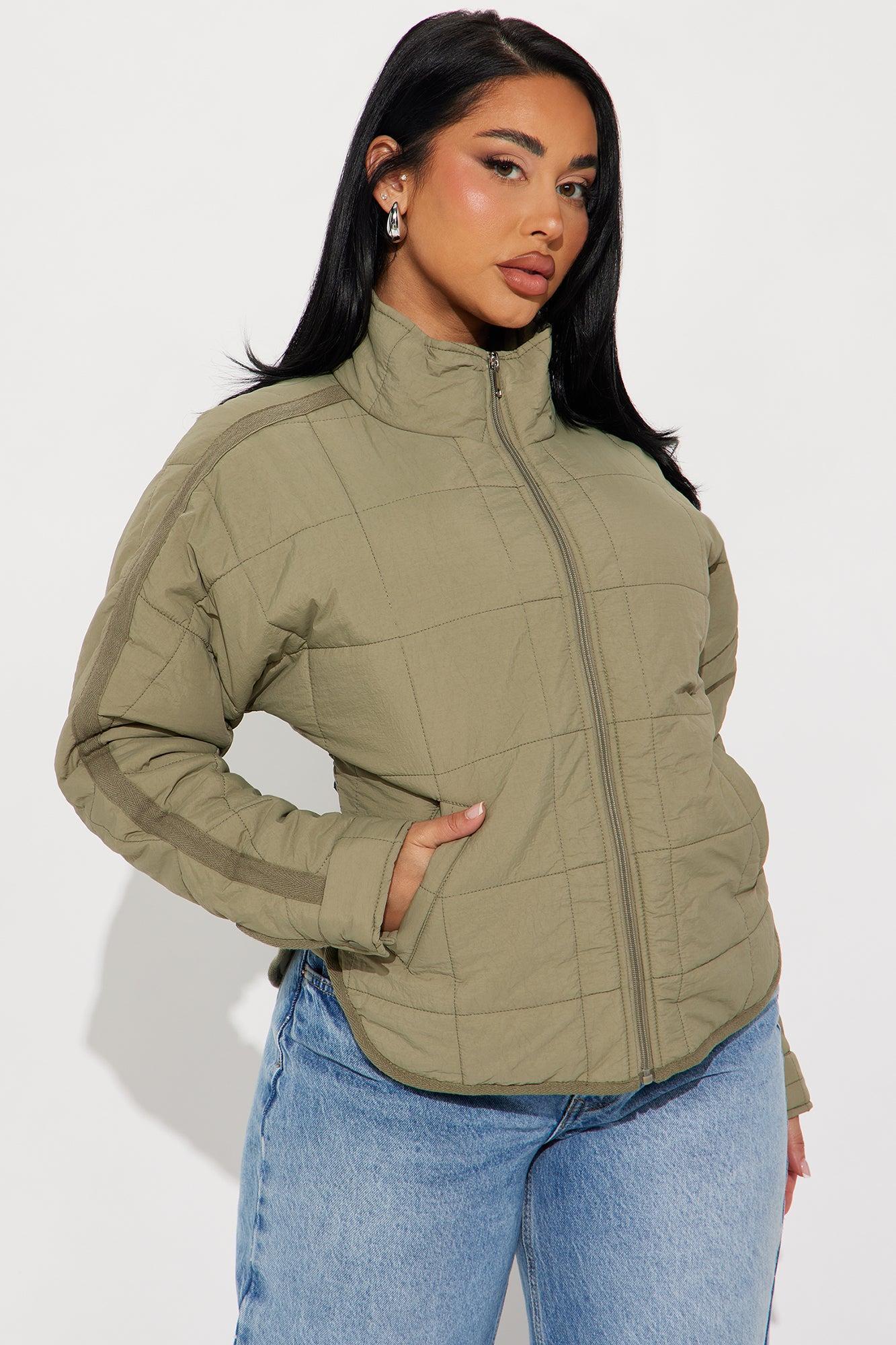 Dana Quilted Puffer Jacket - Sage Product Image