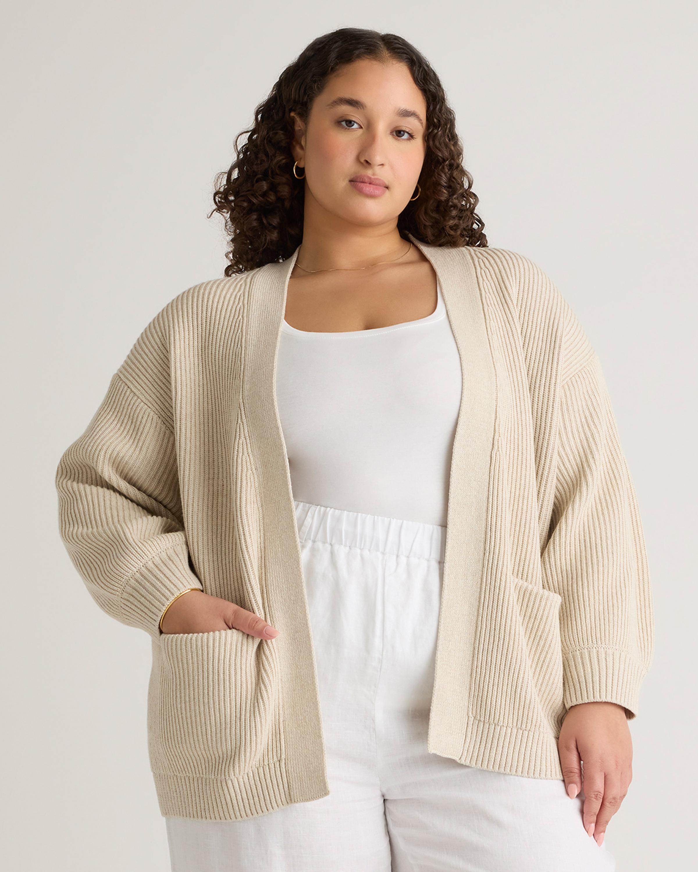 100% Organic Cotton Oversized Cardigan - Plus Size product image