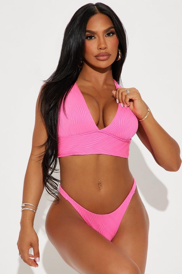 Amani Textured 2 Piece Bikini - Hot Pink Product Image