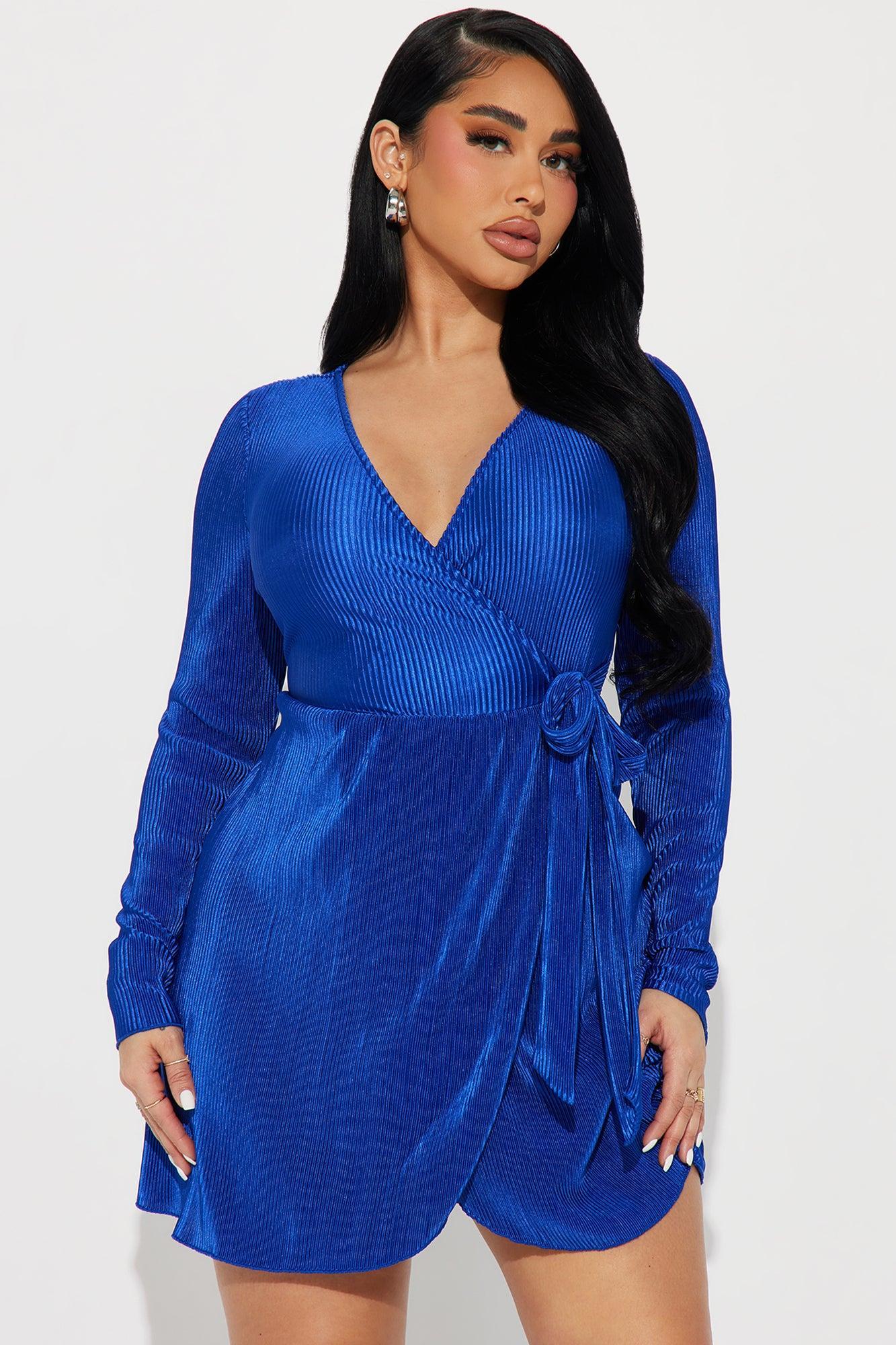 Kara Plisse Mini Dress - Royal Product Image