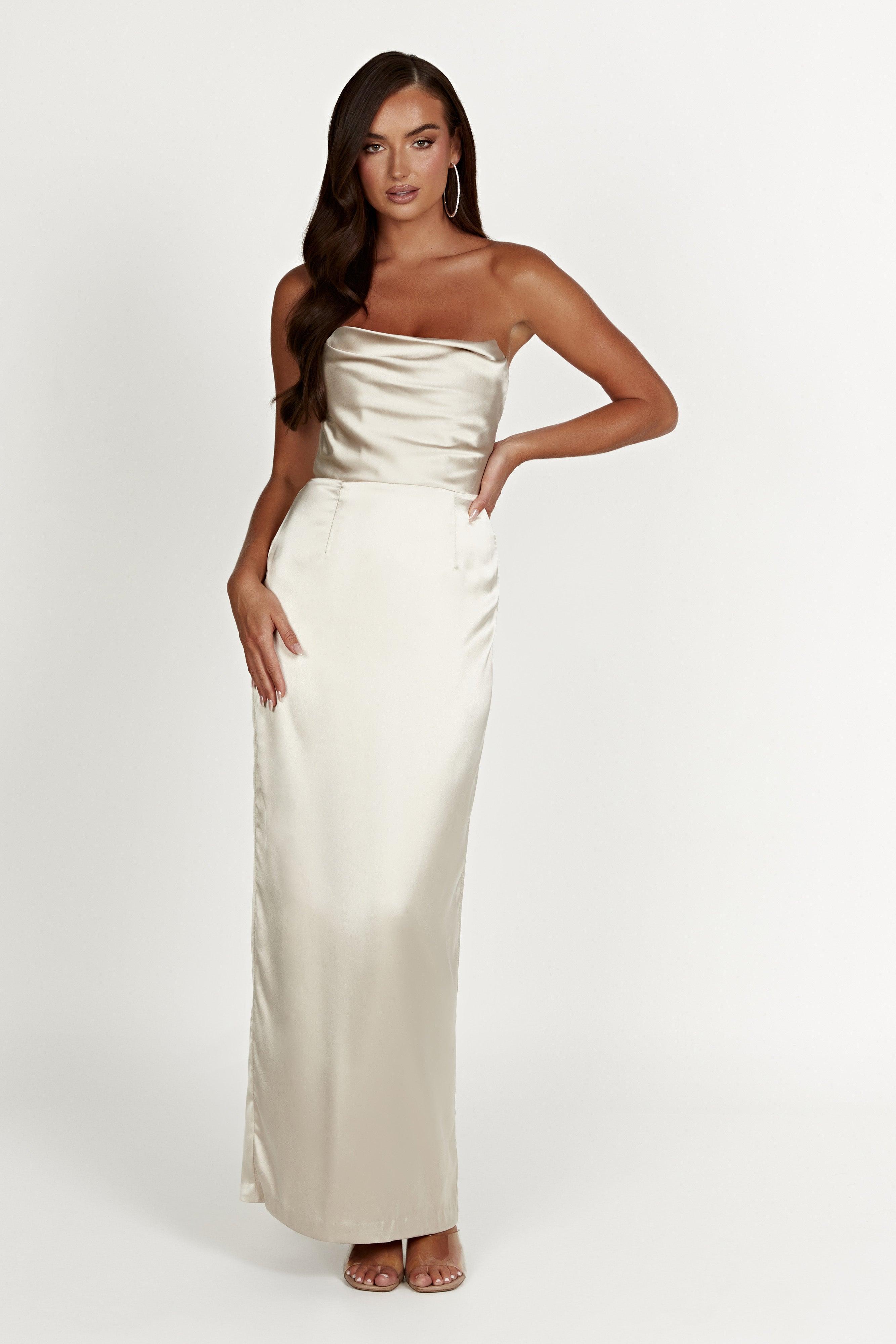 Alanis Strapless Maxi Dress - Champagne Product Image