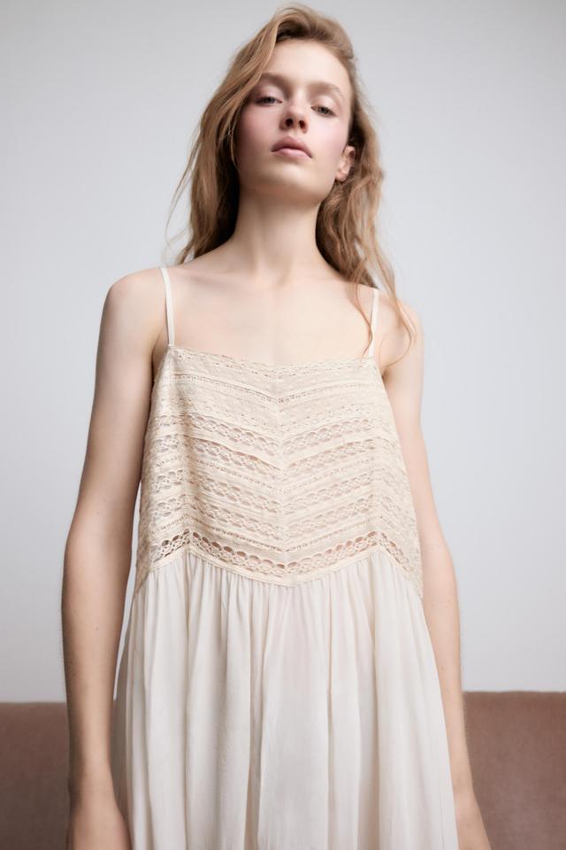 LACE TRIM STRAPPY DRESS Product Image