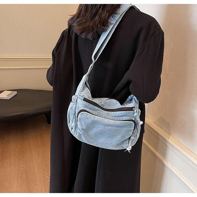 Multi-Pocket Denim Crossbody Bag Product Image