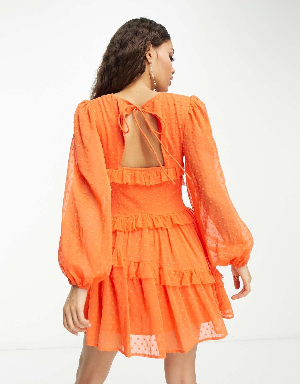 ASOS DESIGN Petite button through pintuck mini textured dress Product Image