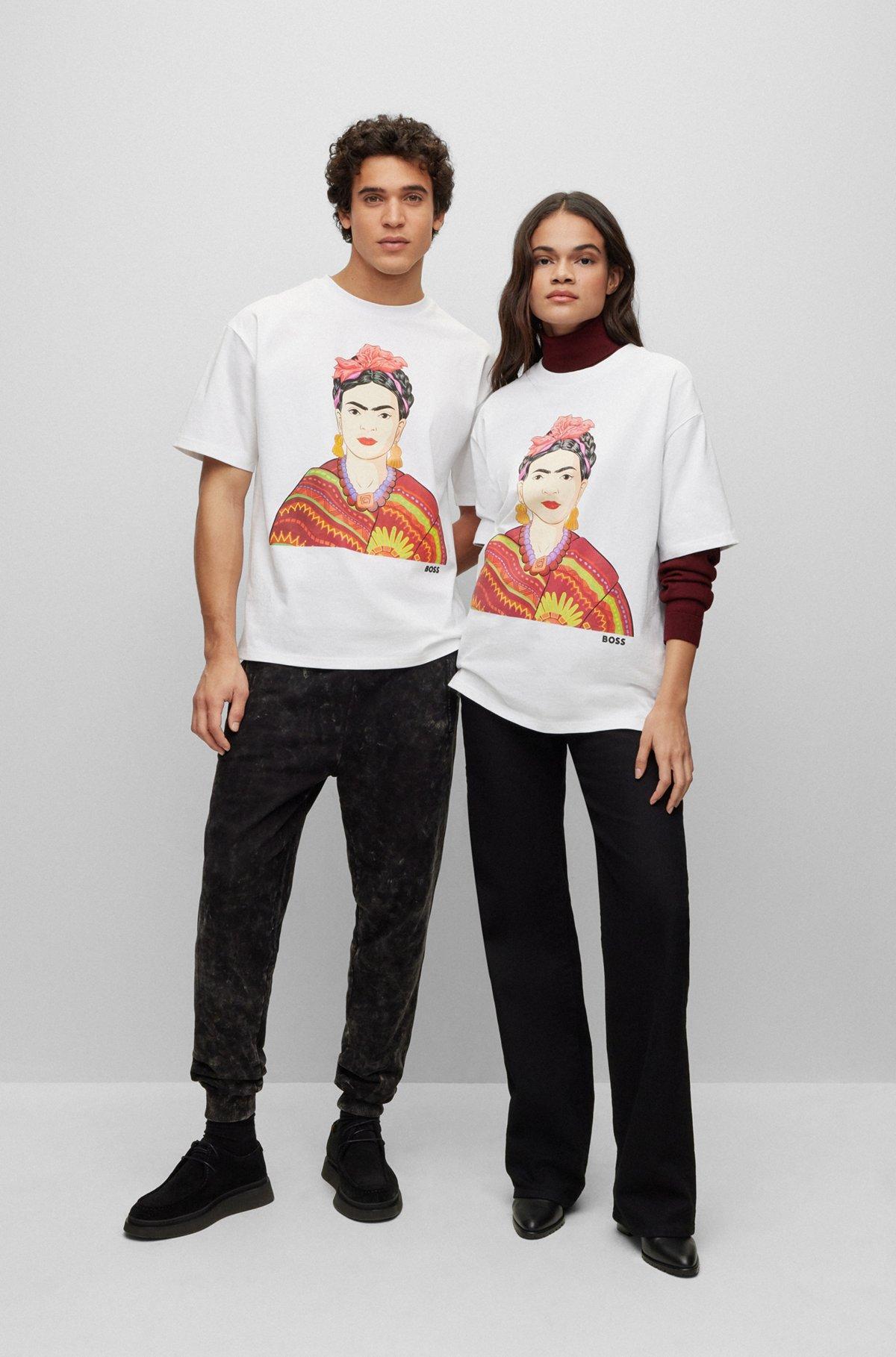 Relaxed-fit cotton T-shirt with Frida Kahlo graphic Product Image