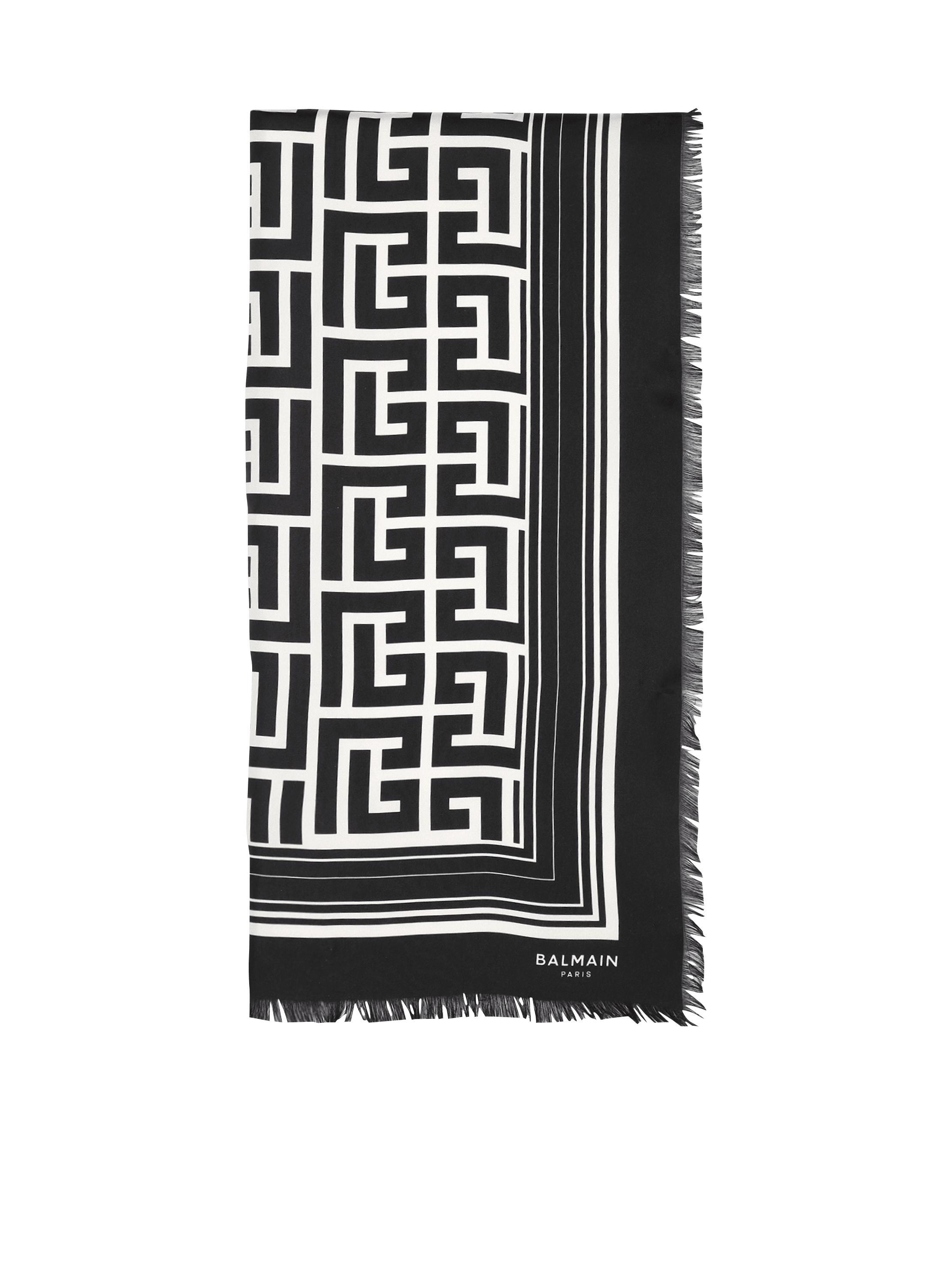 Silk monogrammed scarf Product Image