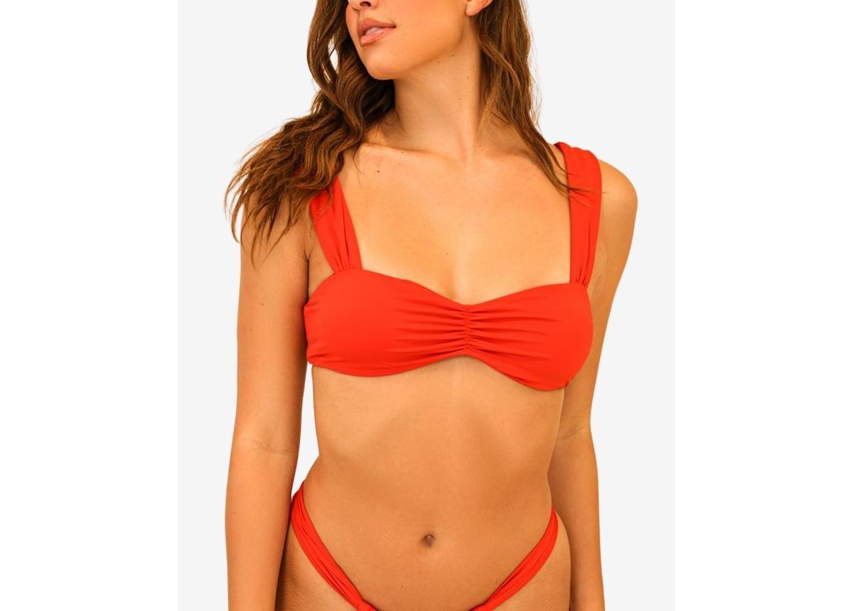 Dippin Daisys Womens Eco Eternal Cinched Bikini Top - Orangearge Product Image