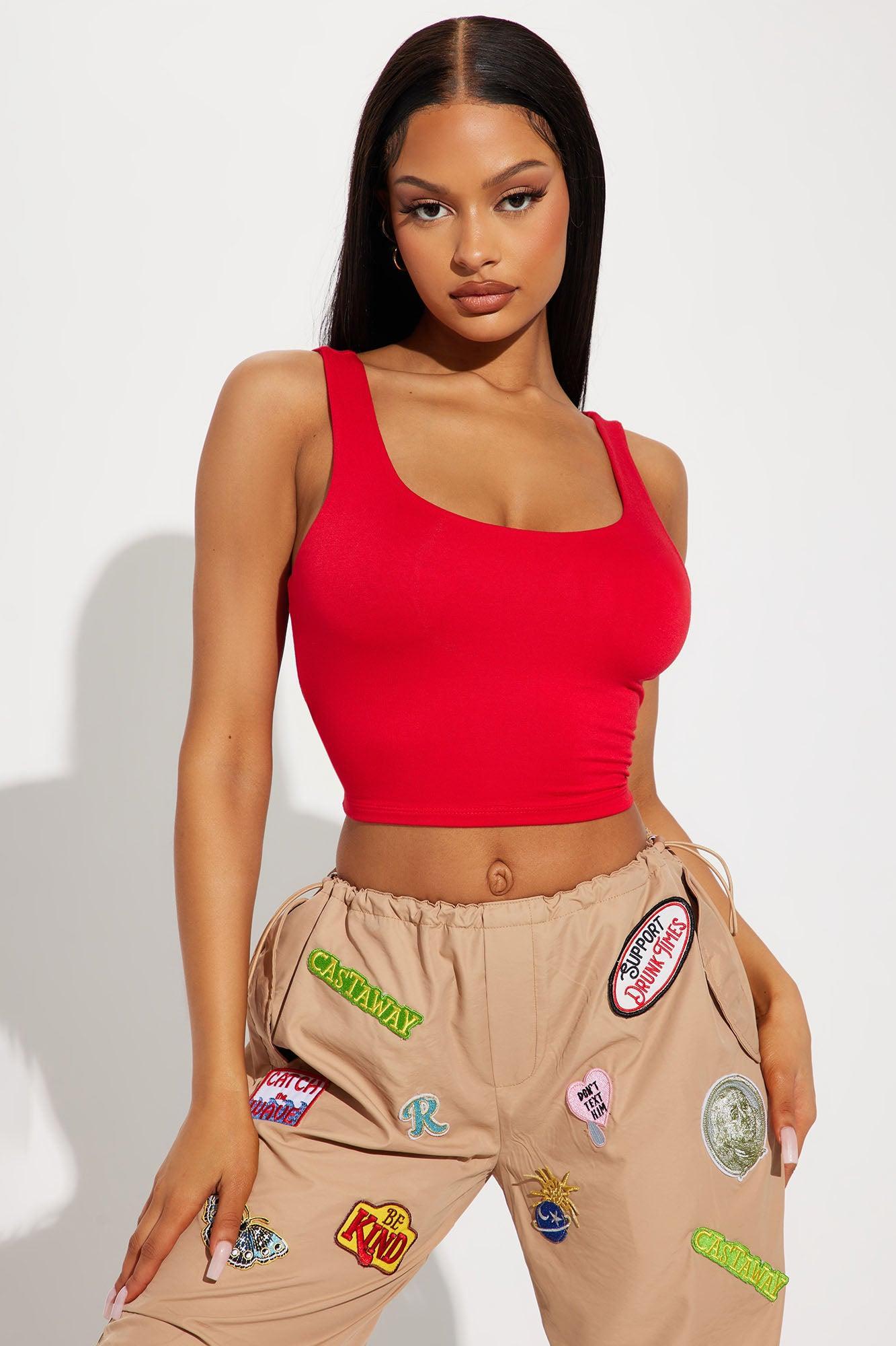 Emiah Crop Top - Brick Red Product Image