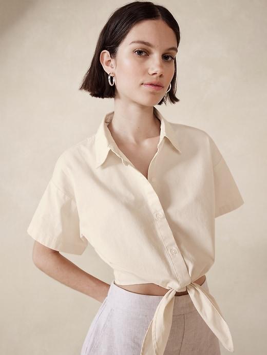 Voile Tie-Front Shirt Product Image