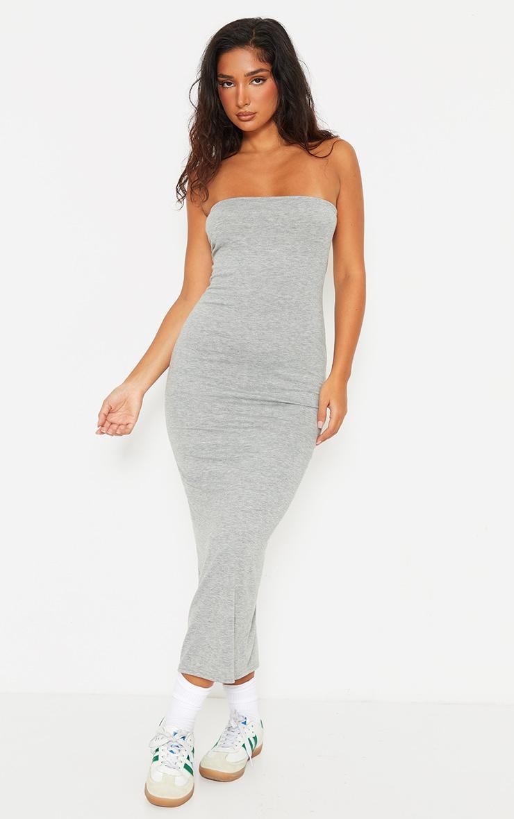 Petite Grey Bandeau Midaxi Dress Product Image