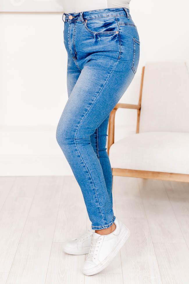 Blaire Medium Wash Ultra High Rise Skinny Jeans FINAL SALE Product Image