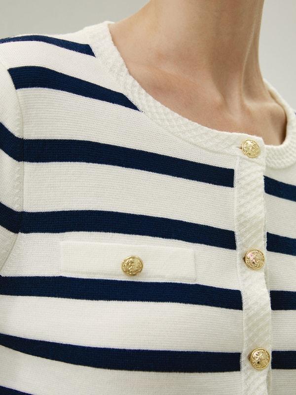 Gariana Striped Wool Cardigan Product Image