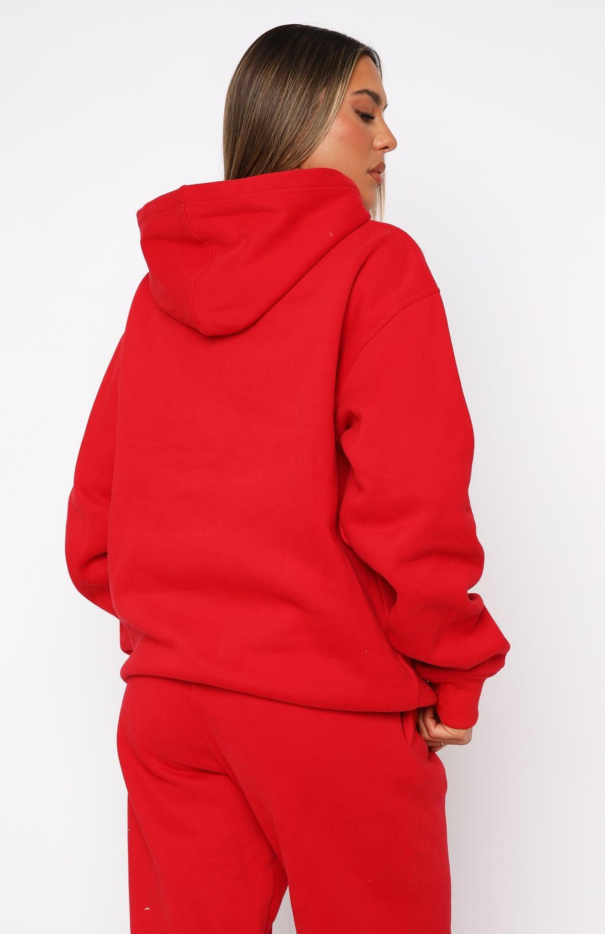 Decade Classics Varsity Oversized Hoodie Red Product Image