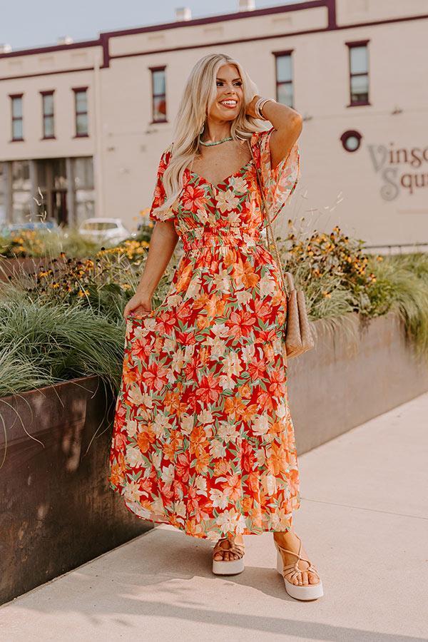 Fall Harvest Floral Maxi Dress Curves Product Image