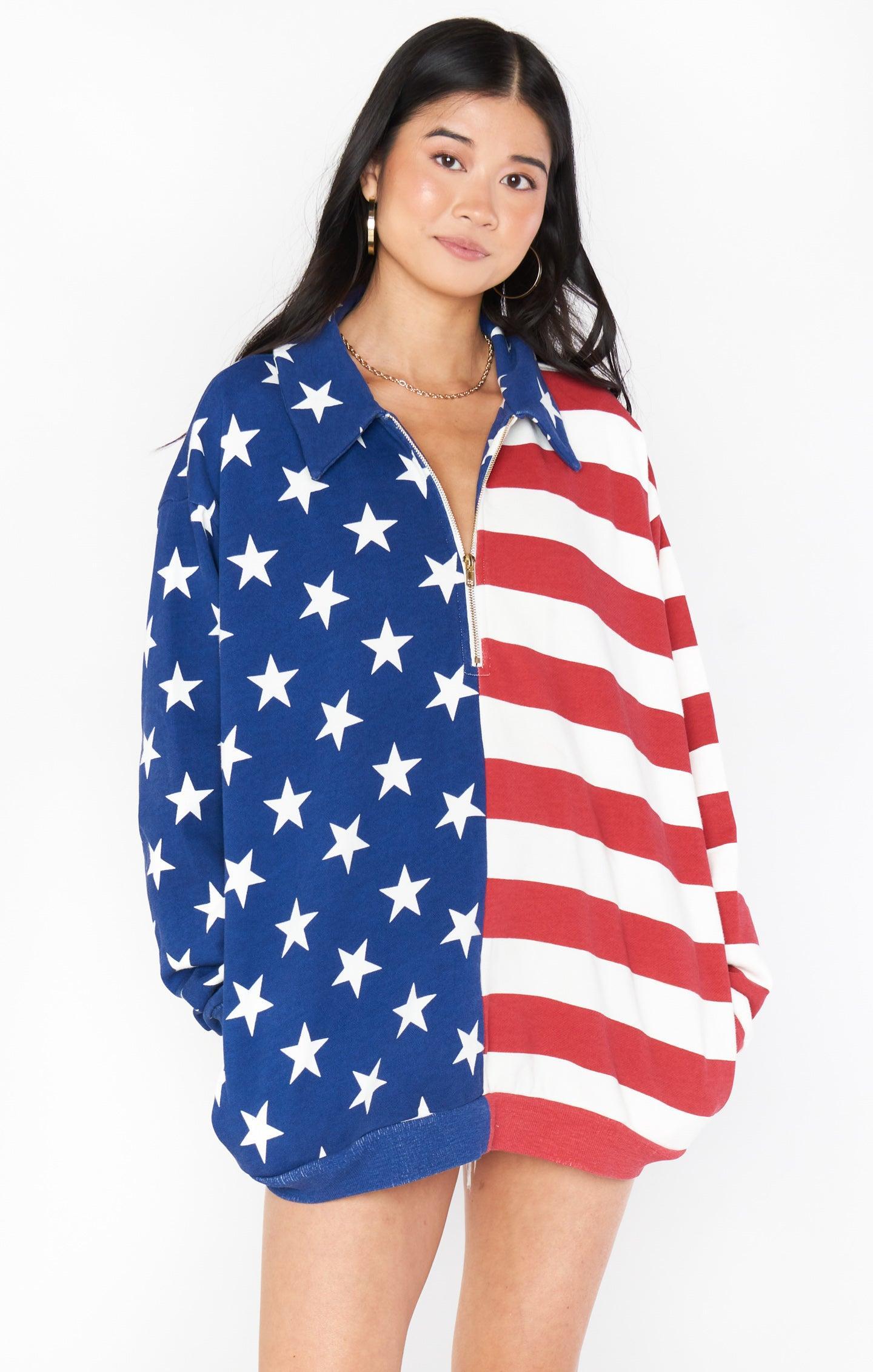 Benny Half Zip Sweatshirt ~ Flag Knit Product Image