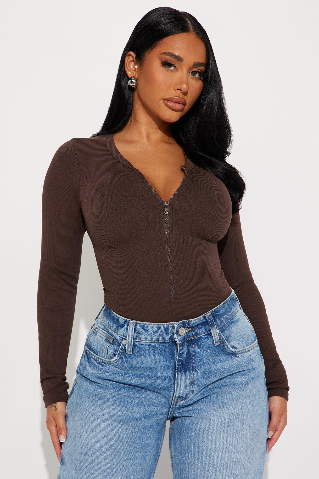 Serena Seamless Bodysuit - Brown Product Image