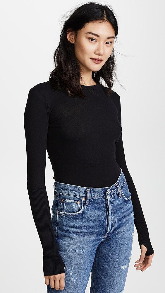 Enza Costa Cuffed Crew Top | Shopbop Product Image