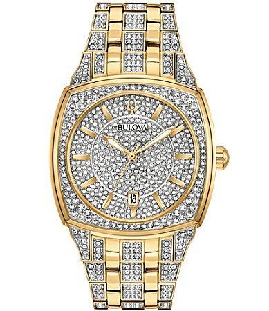 Bulova Mens Crystal Pave Two Tone Bracelet Watch Product Image