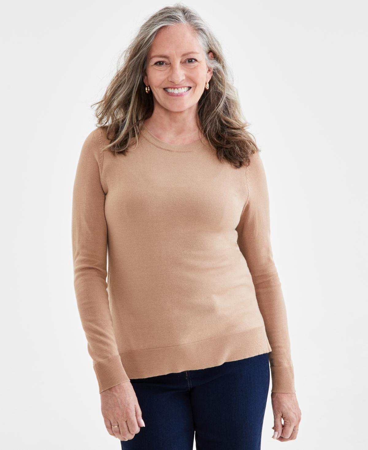 Style & Co Womens Long Sleeve Crewneck Sweater, Created for Macys Product Image