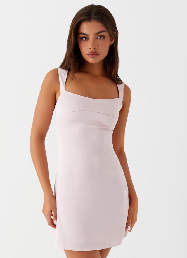 Odette Satin Mini Dress - Pink Product Image