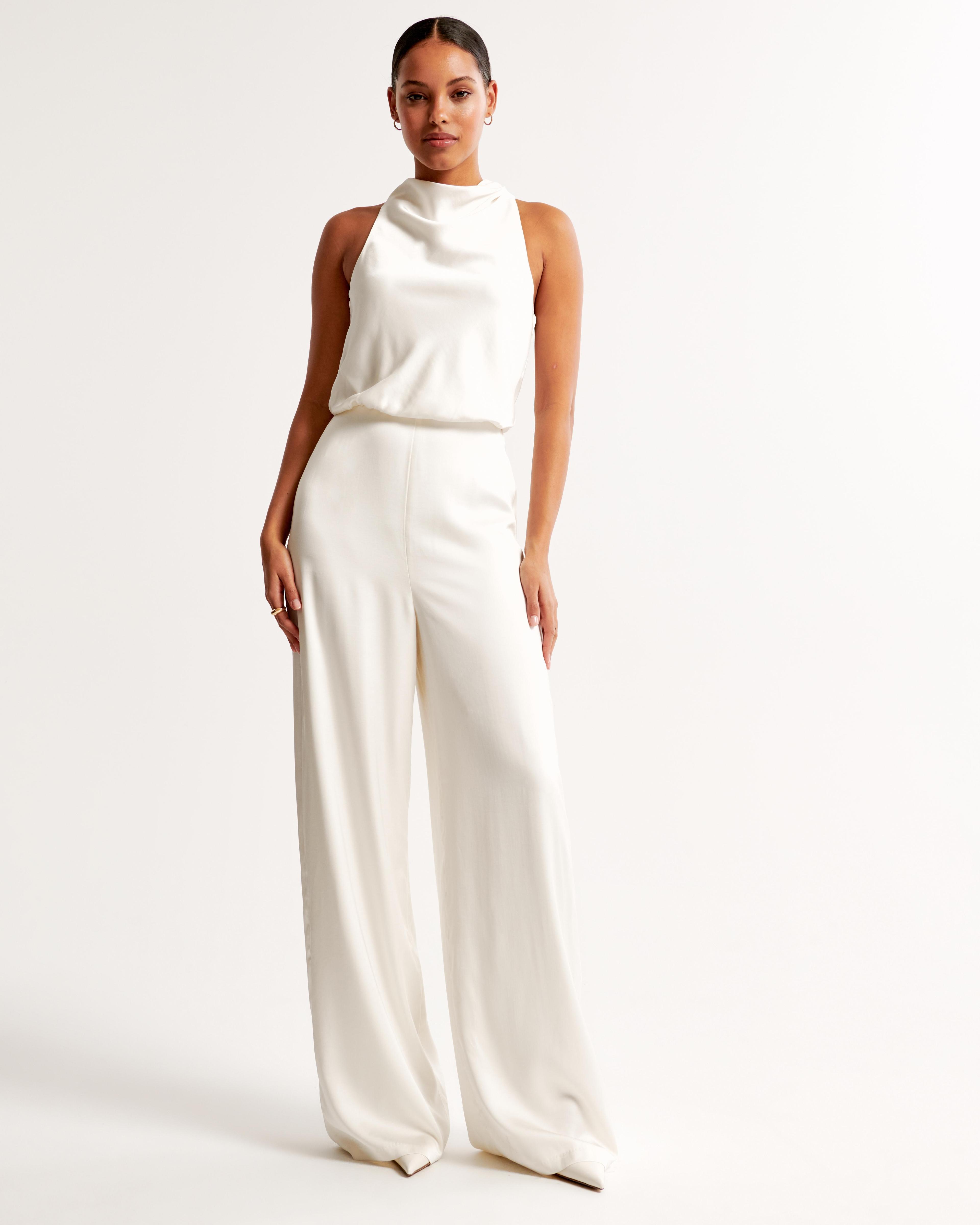 High-Neck Draped Jumpsuit Product Image