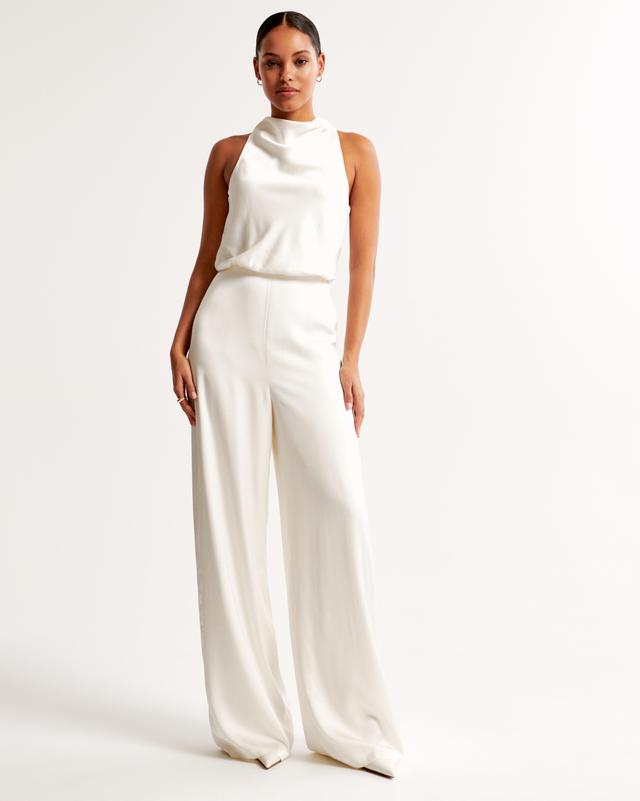 High-Neck Draped Jumpsuit Product Image