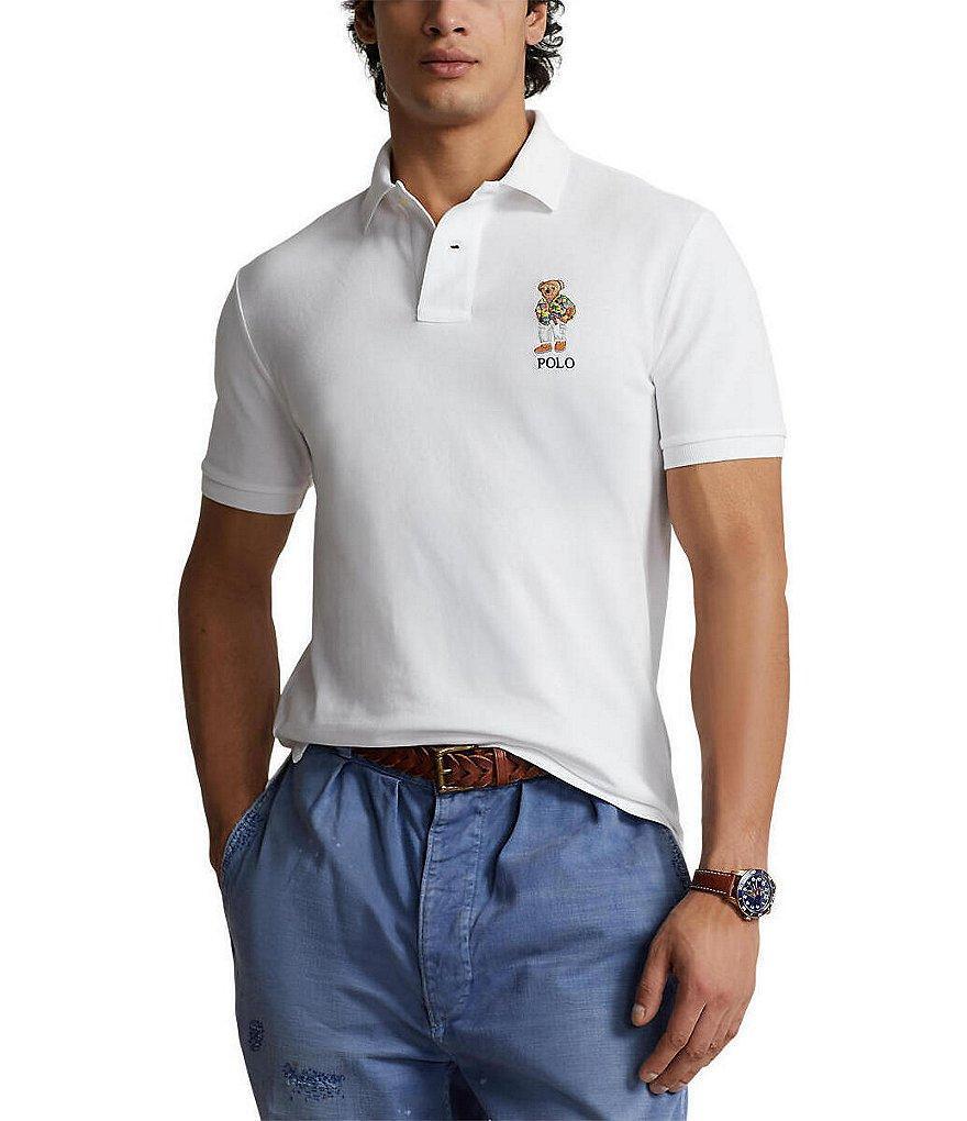 Polo Ralph Lauren Beach Bear Mesh Short Sleeve Ribbed Polo Shirt Product Image