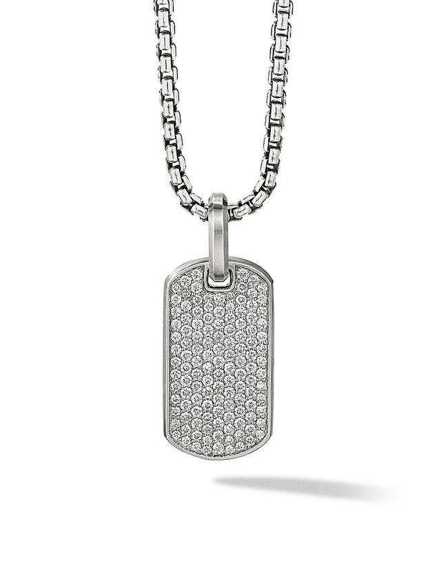 Mens Chevron Tag in Sterling Silver Product Image