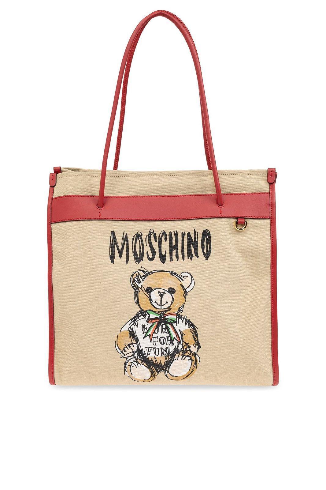 MOSCHINO Teddy Bear-print Tote Bag In Beige Product Image