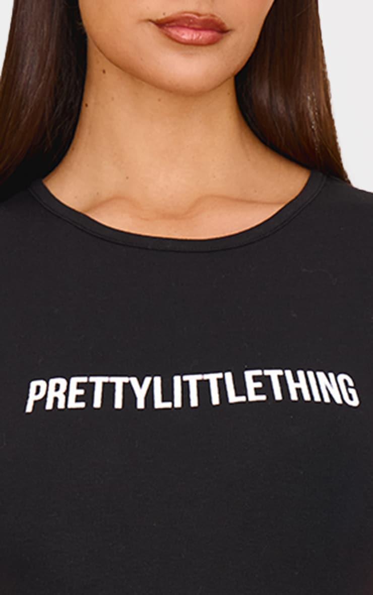 PRETTYLITTLETHING Black Puff Print Short Sleeve Bodysuit Product Image