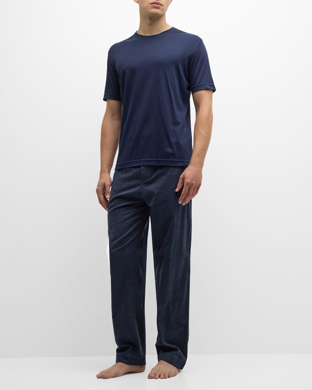 Mens Cotton-Cashmere Two-Piece Pajama Set Product Image