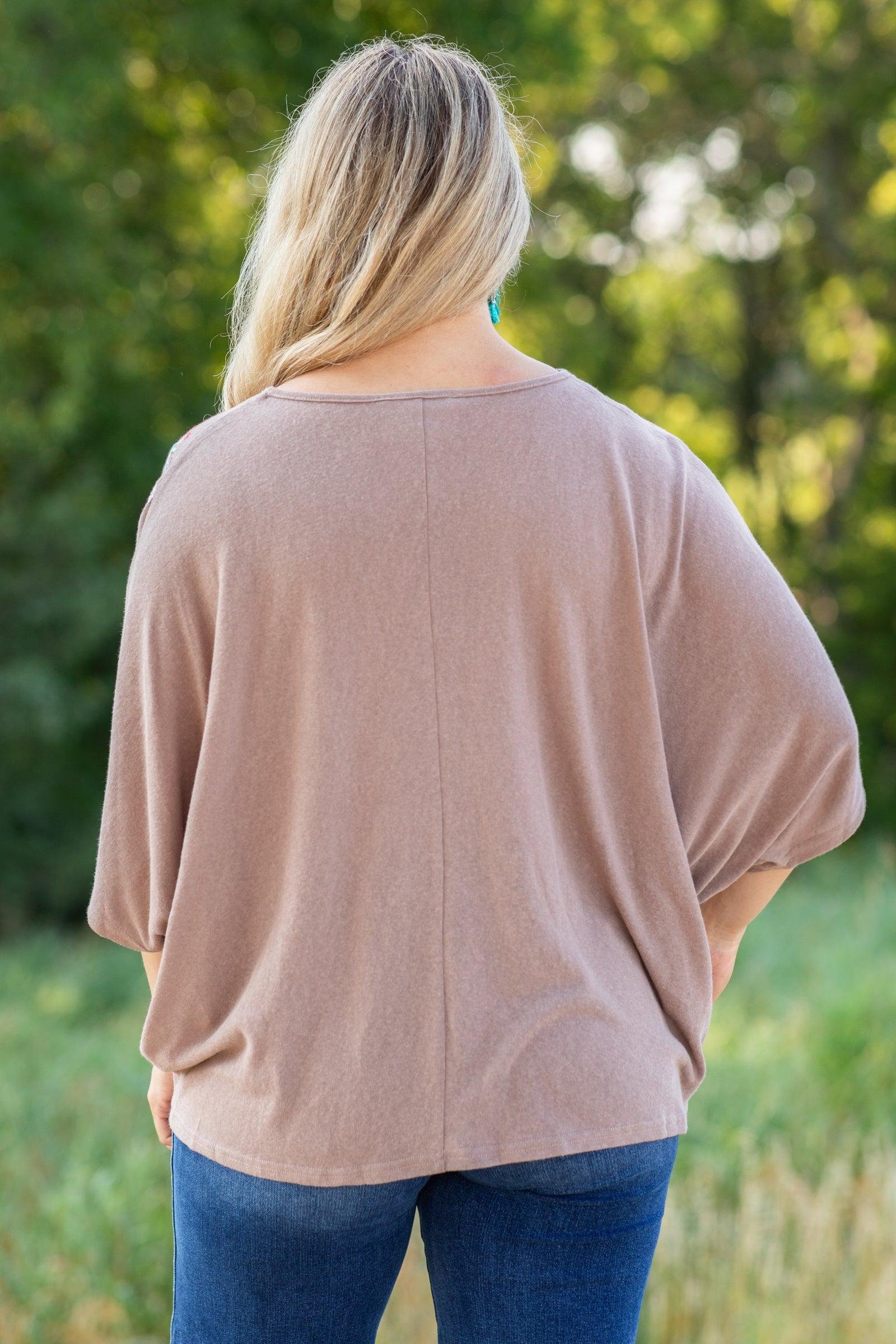 V-Neck Oversized Dolman Sleeve Knit Top Product Image