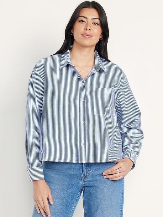 Button-Down Crop Shirt Product Image