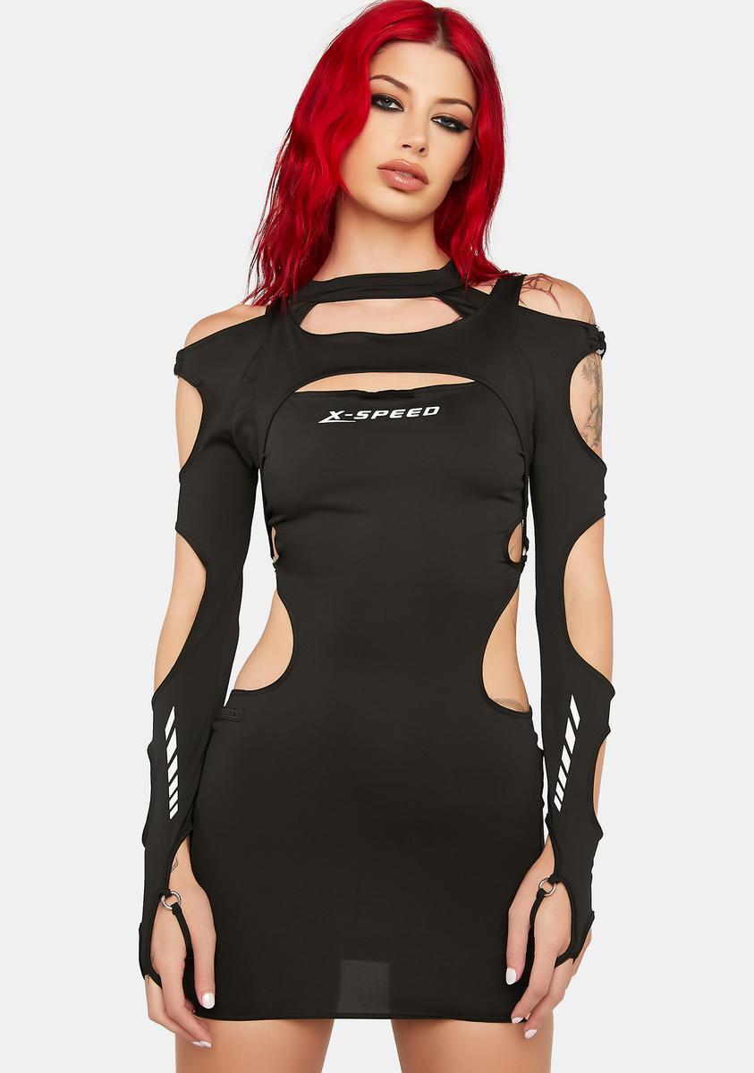 Namilia X Speed Long Sleeve Cut Out Mini Dress - Black product image