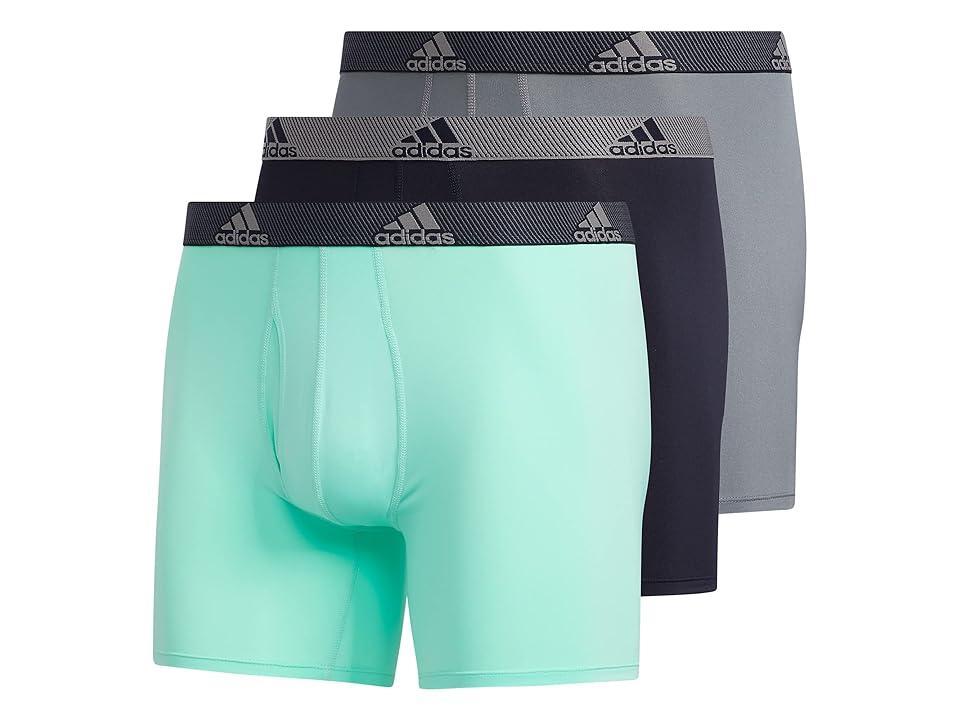 Mens adidas 3-pack Performance Boxer Briefs Lt Green Product Image