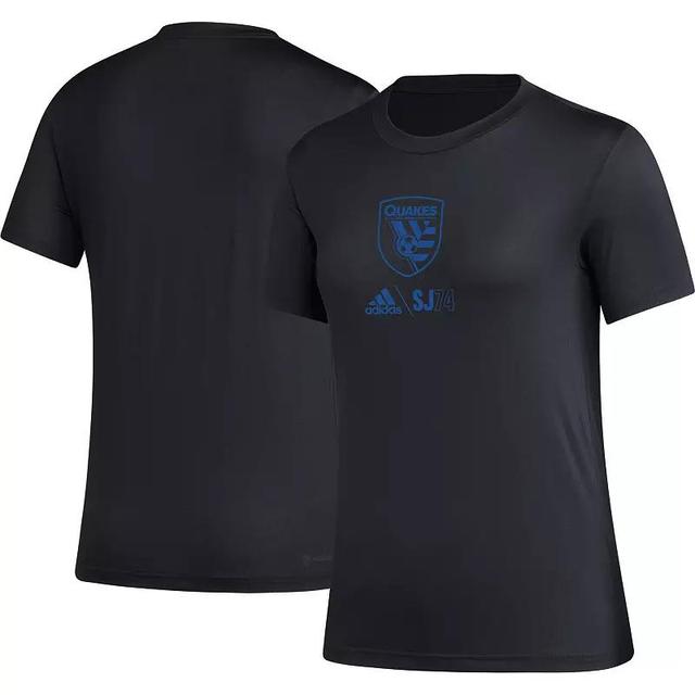 Womens adidas Black San Jose Earthquakes AEROREADY Club Icon T-Shirt Product Image