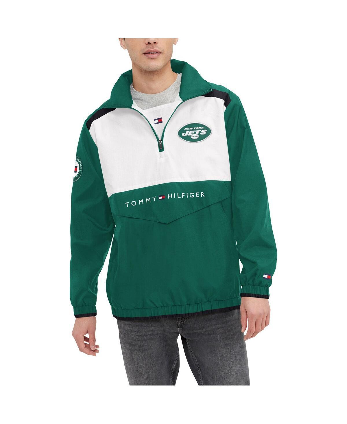 Mens Tommy Hilfiger Kelly Green/White Philadelphia Eagles Carter Half-Zip Hooded Top Product Image