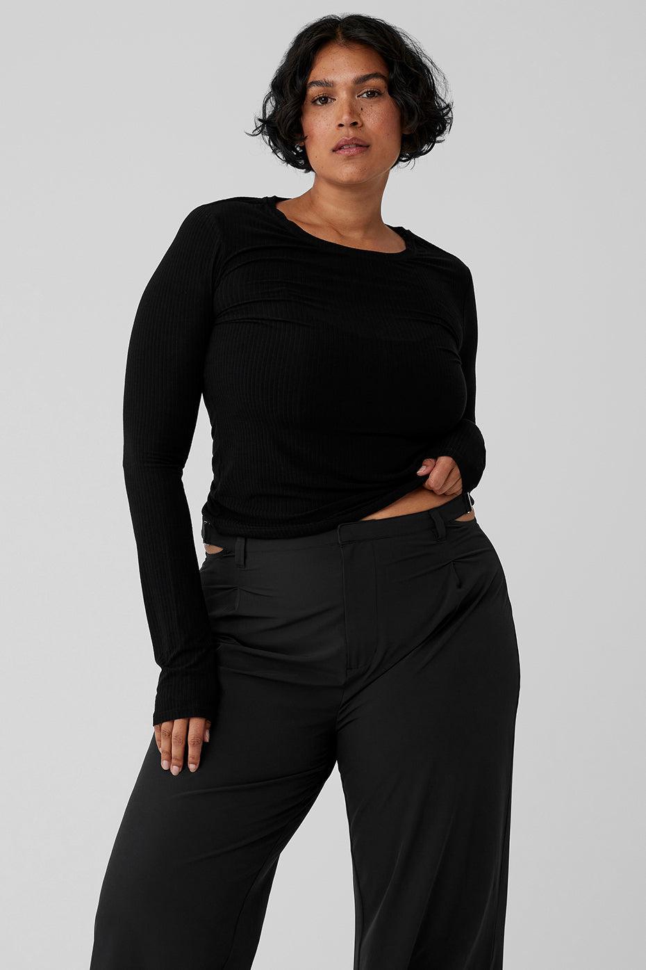 Ribbed Sea Coast Long Sleeve - Black Female Product Image