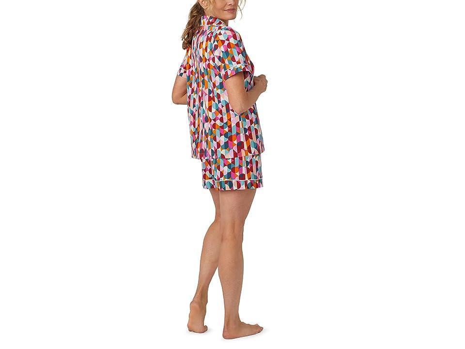 Geometric-Print Short Jersey Pajama Set Product Image