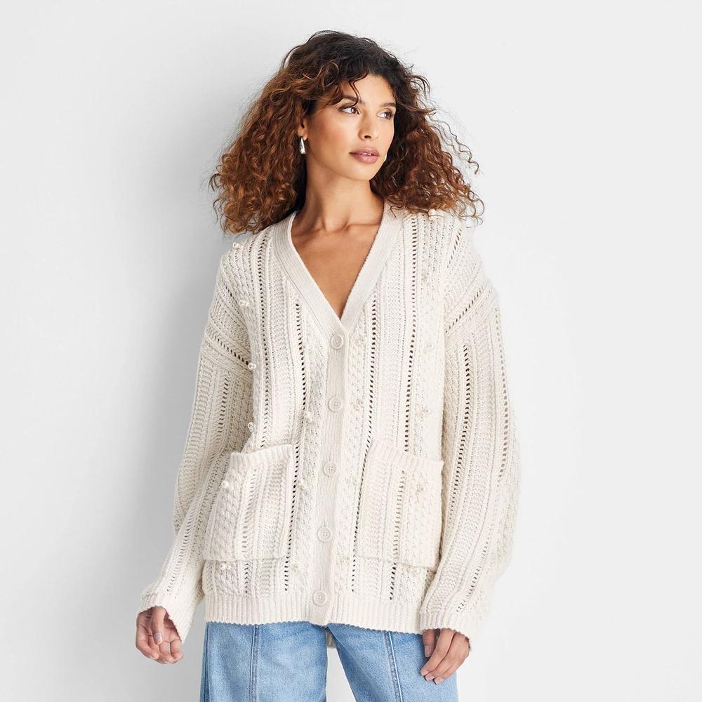 Womens Embellished Relaxed Cardigan - Future Collective Product Image