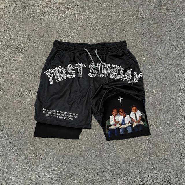 First Sunday Faith Graphic Quick Dry Performance Gym Shorts Product Image