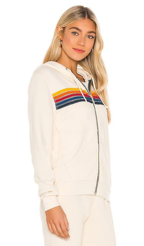 Aviator Nation 5 Stripe Zip Hoodie in Grey. - size L (also in XS, S, M, XL) Product Image