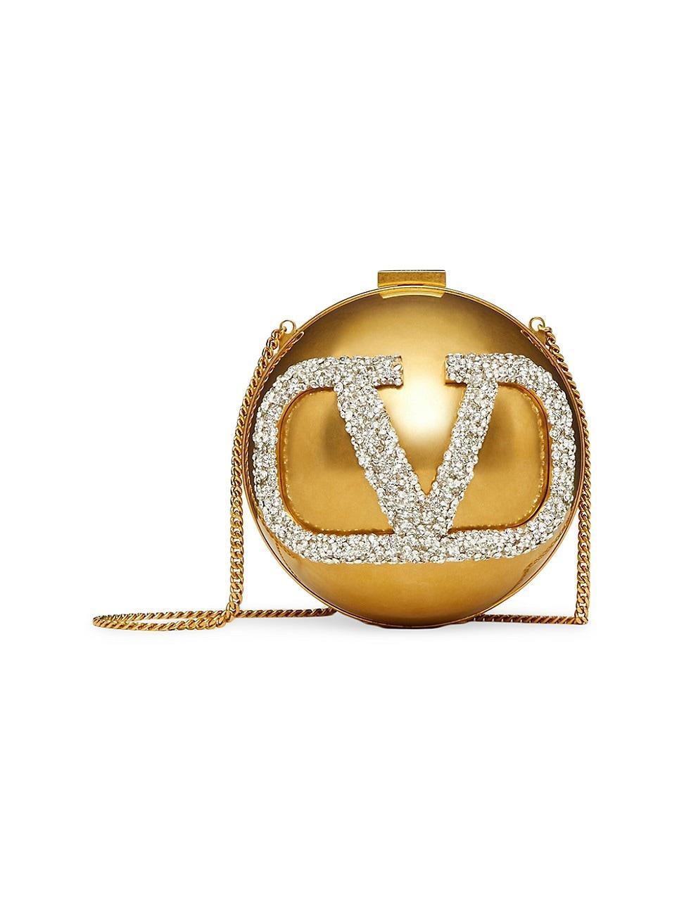 Womens Vlogo Signature Minaudire In Metal And Swarovski Crystals Product Image