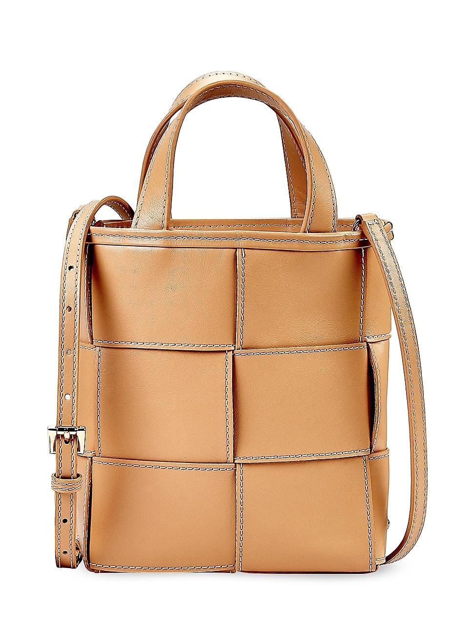 Womens Mini Chloe Woven Leather Shopper Tote Bag Product Image