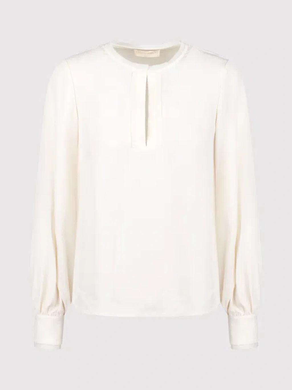 Greta Shirt In Woven Crepe In Weiss product image