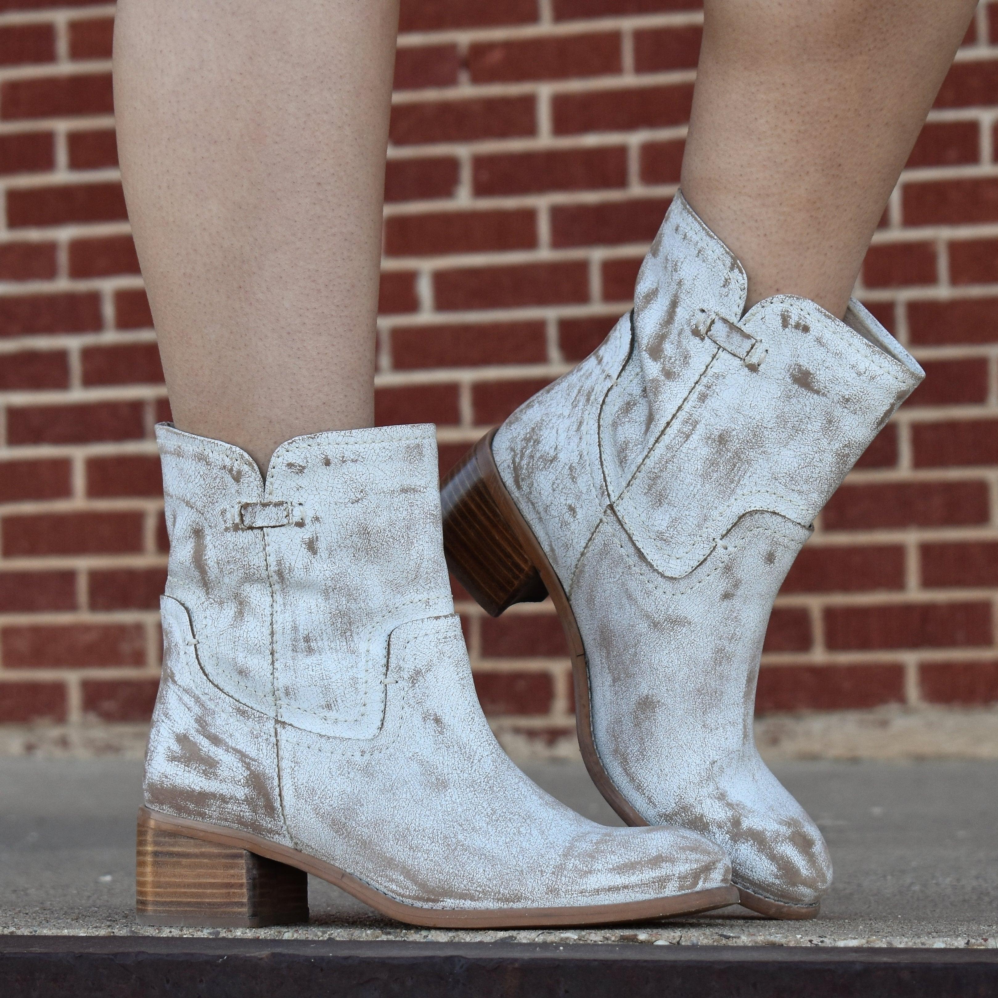 White Weathered Leather Boot* Product Image